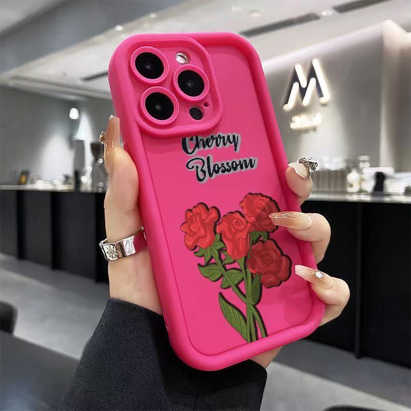 Red Rose Is Suitable for Iphone16pro Mobile Phone Case Apple 15 Foreign Trade 1413promax New 12x11.