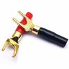 Gold-Plated Y/U Type Speaker Audio Cable Plug with Soft Rubber and Copper Body