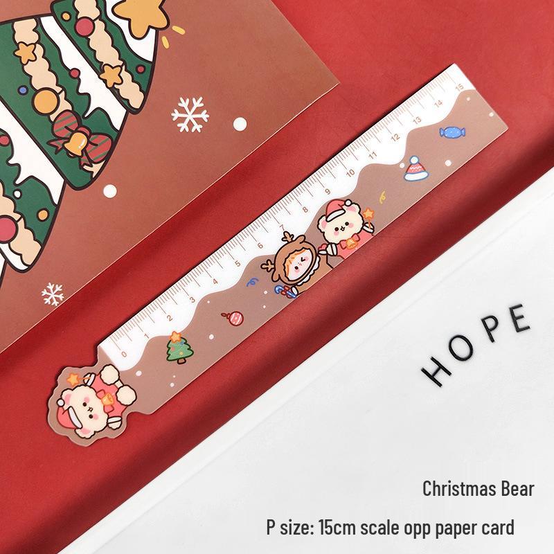 15cm Cute Reindeer Christmas Magnetic Ruler for Kids' Drawing and Learning
