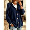 Camicia con Cappuccio in Velluto a Coste con Bottoni Felpa Giacca Autunno Inverno Cardigan Top Shacket