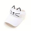 Spring/Summer Versatile Cute Cat Ear Design Sun Hat Visor Stylish, Casual,perfect Birthday Gift
