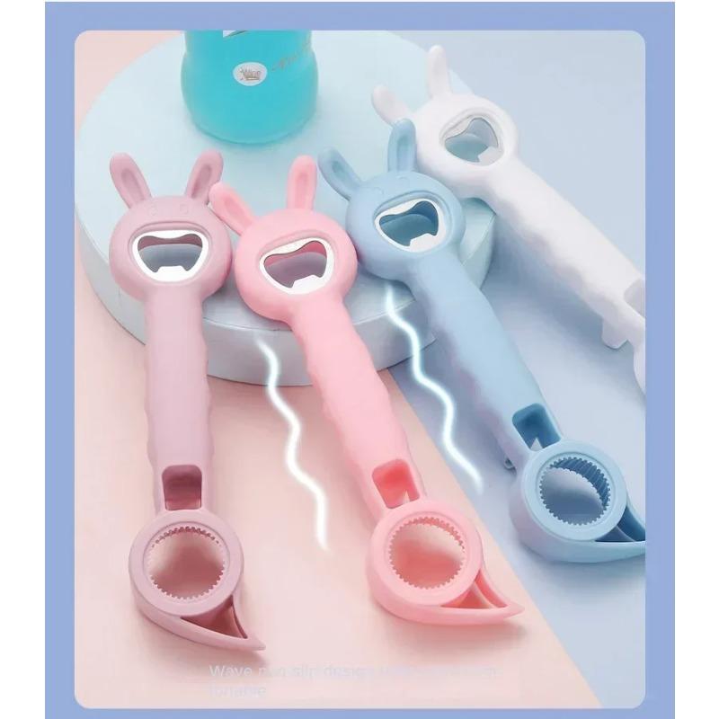4 in 1 Beer Bottle Opener Multi-purpose Beverage Jar Can Bottle Opener Plastic Corkscrew Dining Bar Gadgets Kitchen Tool