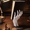 Creative Study Room Decorations Gothic Skeleton Hand Book Stand Desktop Card Display Holder Decorative Halloween Ornaments Ornament for Home Office