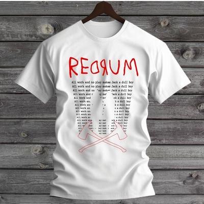 The Shining Redrum All Work and no Play Horrorfilm T-shirt Wit S3XL Unisex T-shirt