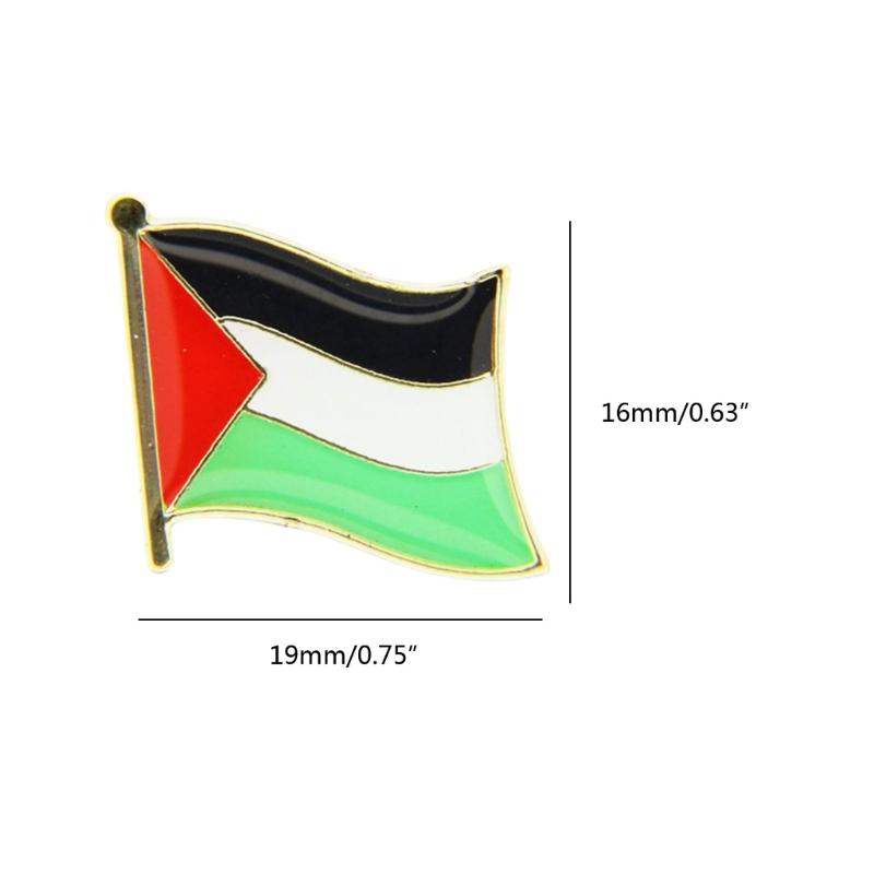 Palestine Flag Lapel Pin Metal Badges Symbol National World Flags Palestine Brooch Alloy Pins Cowboy Clothes Bag Pin