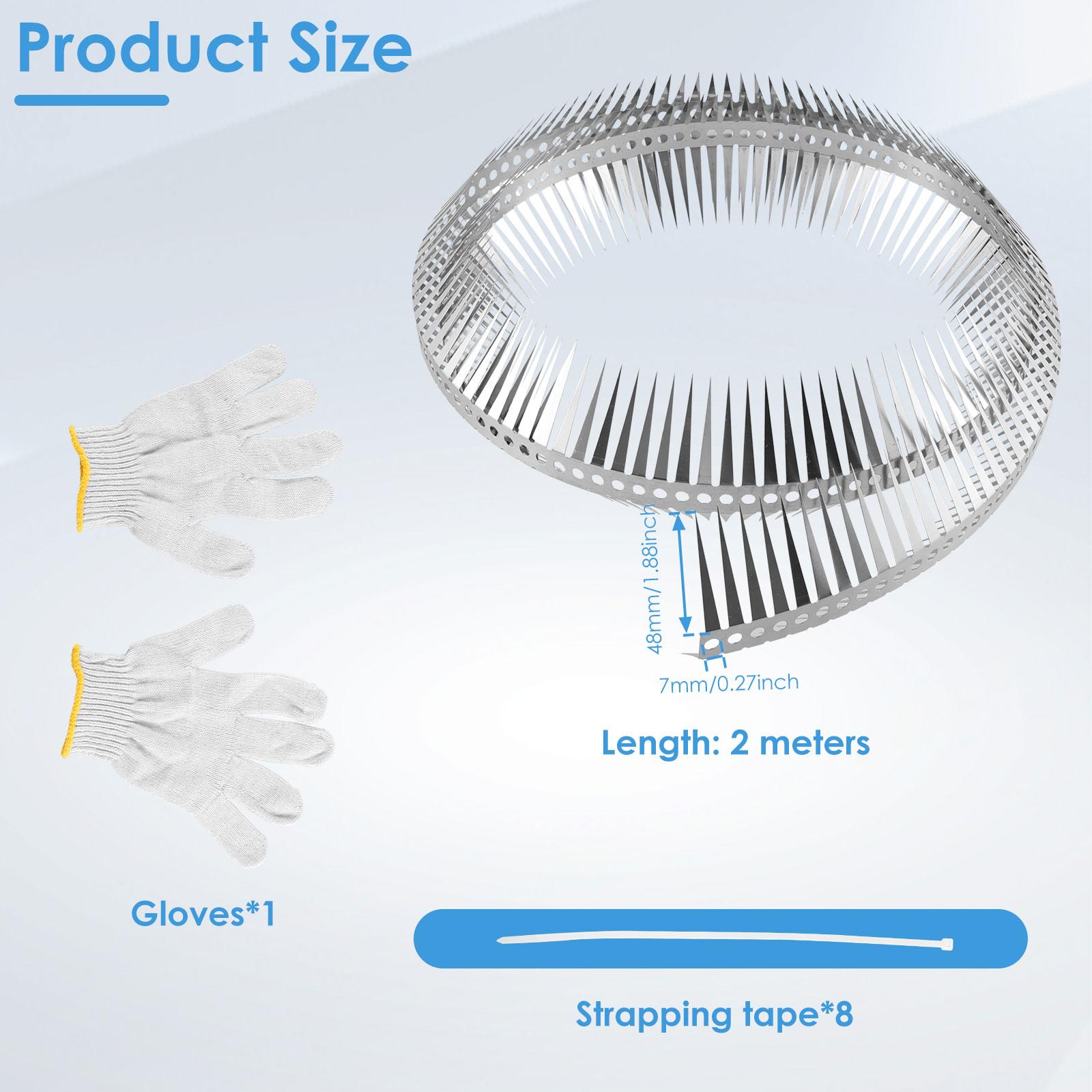 

2/4m Anti-Bird Stainless Steel Spikes Entangle Telegraph Pole Anti-bite ratproof Cat Defender Deterrent Straps Nest Fence roof