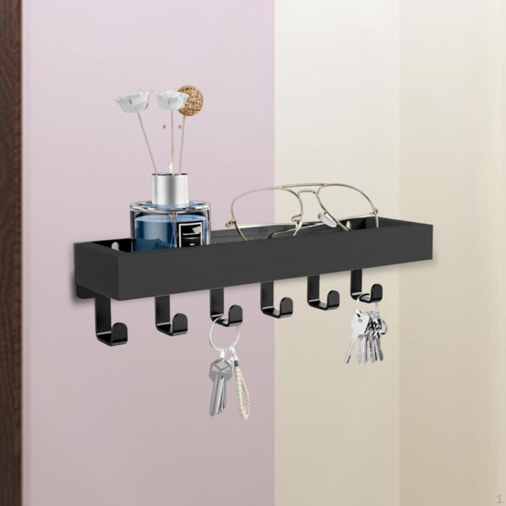 Key Holder Wall Mount Shelf Hat Rack Coat Hook Cloth Hanger for Bedroom Living Room