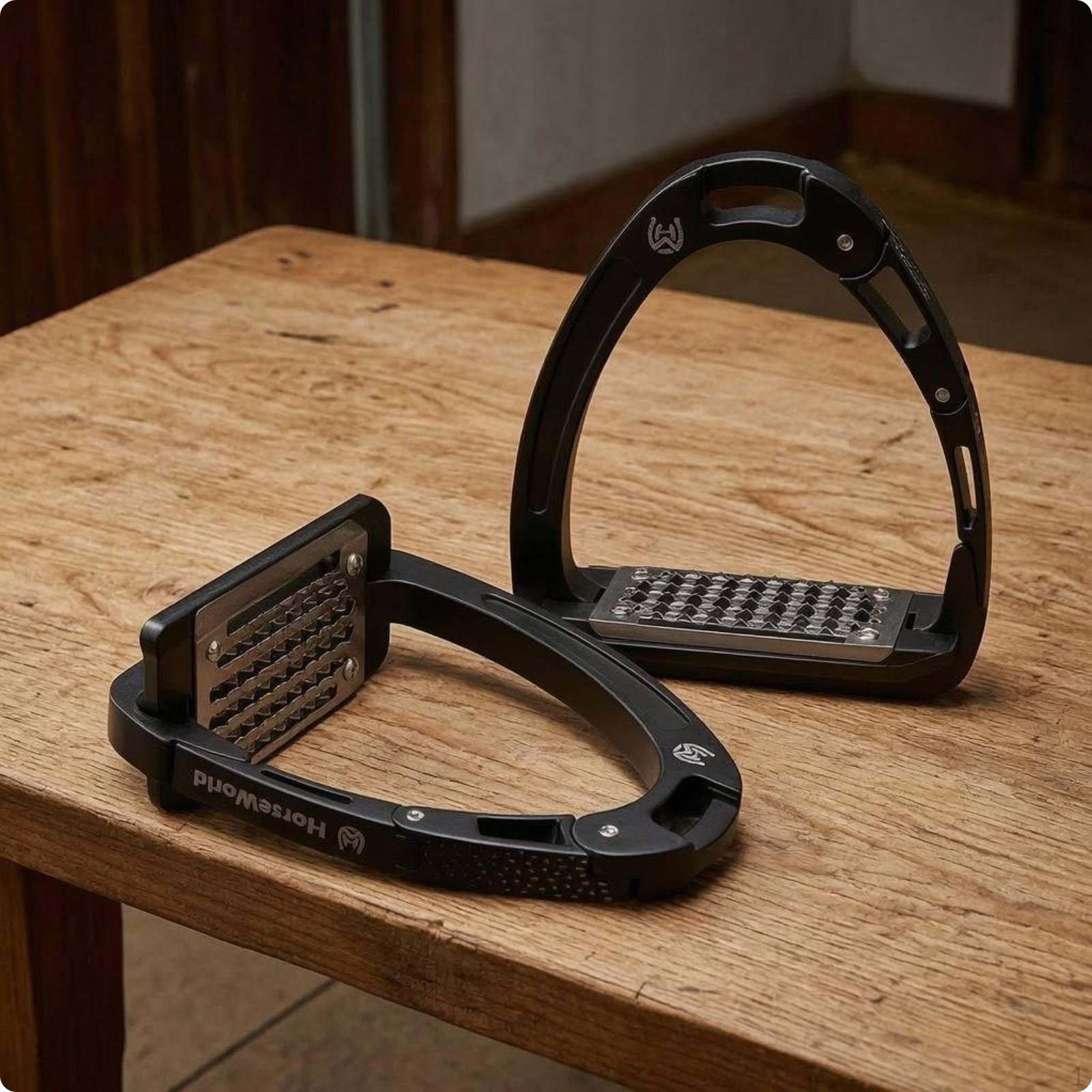 Active Hinge Stirrups Textured AntiSlip Black