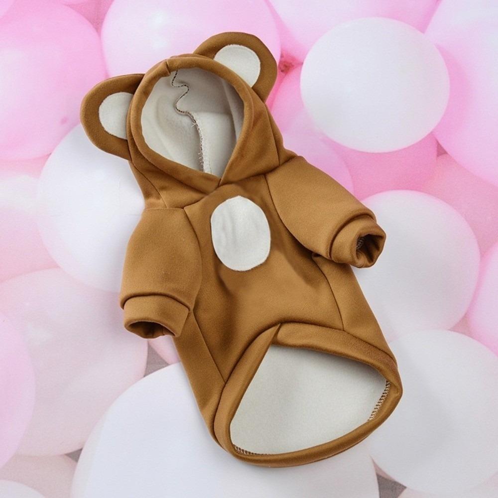Solid Color Hairless Cat Clothes Winter Coat Bear Design Cat Hoodie Sweater Pullover Style Jumpsuit Design Pet Hoodie