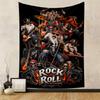 Rock N Roll Tapestry Wall Hanging, Retro Rock Music Poster Art, Music Wall Decor for Bedroom Living Room Dorm