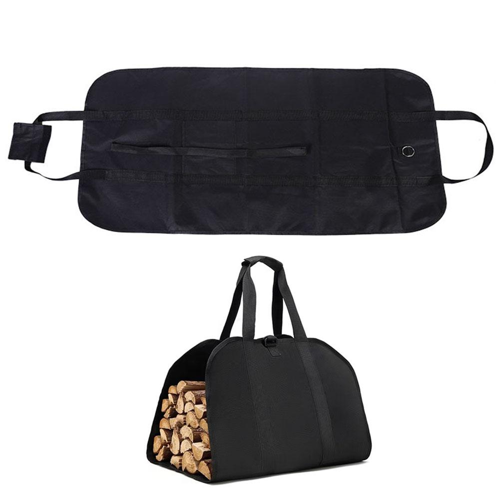 Wear-resistant Oxford Cloth Large Capacity Wood Storage Logging Bag Multi Functional Portable Firewood Carrying Handbag
