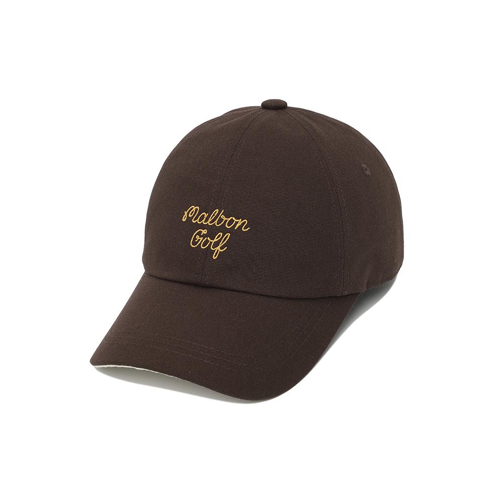 MALBON GOLF Small Logo Basic Ball Cap Brown