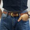 Leather Belt for Women, Korean Version, Trendy, Versatile, Personalized, Retro Style, Cowhide Jeans Belt for Women
