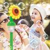 Remote Control Electric Sunflower Bubble Machine Automatic Sound Light Bubble Blowing Kids Toys Outdoor Party Wedding Prop Gifts