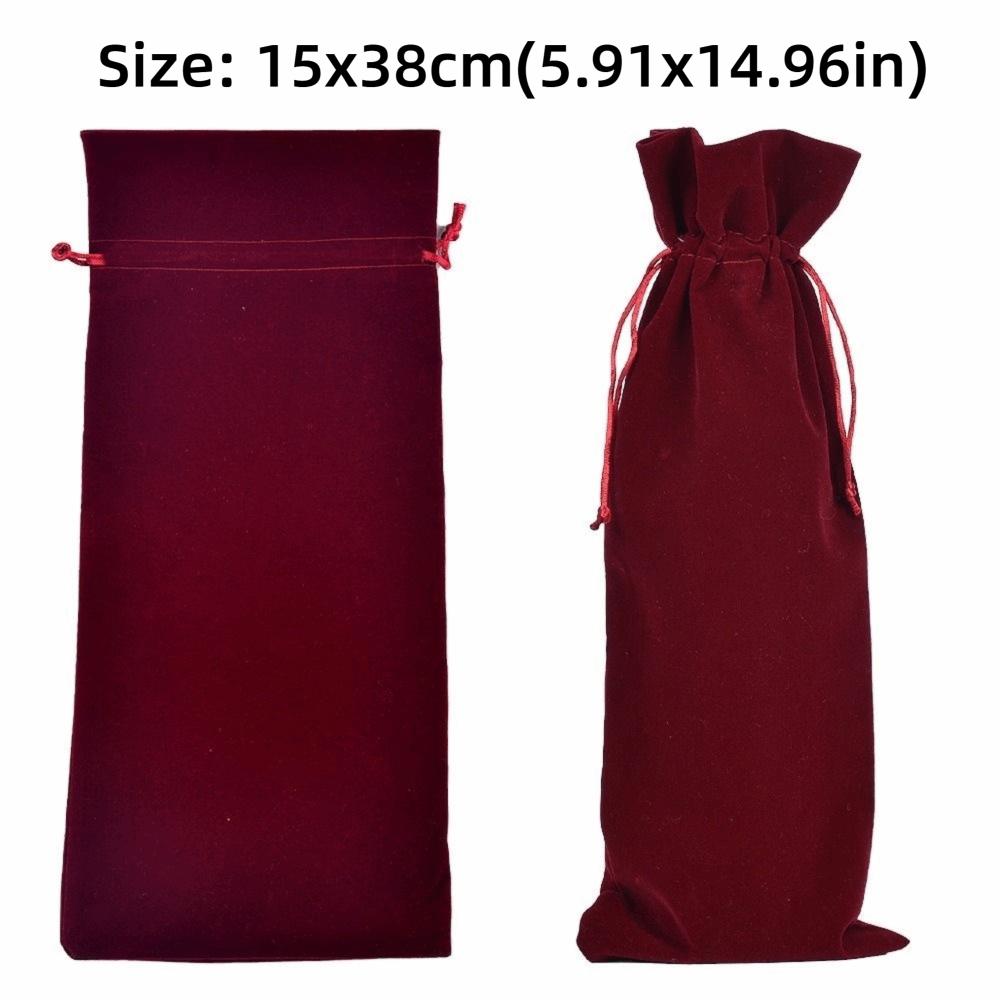 Soft Velvet Fabric Wine Bottle Gift Bag Drawstring Closure Reusable Design Drawstring Wine Bag Premium Texture Velvet Wine Pouch