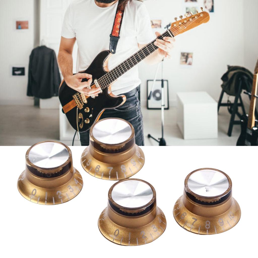 4pcs Electric Guitar Top Hat Knobs Volumes Tone Control Knobs Plastic Electronic Control Knobs Guitar Accessories