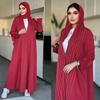 MQ182 Modest Summer Women's Color Block Stripe Versatile Long Abaya Robe