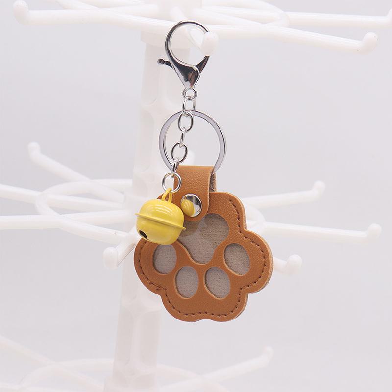 

Мемориальный мешочек для хранения шерсти питомца, многофункциональный портативный брелок из ПУ кожи в форме лапки, памятный, для DIY украшения питомца, подарки темно-желтого