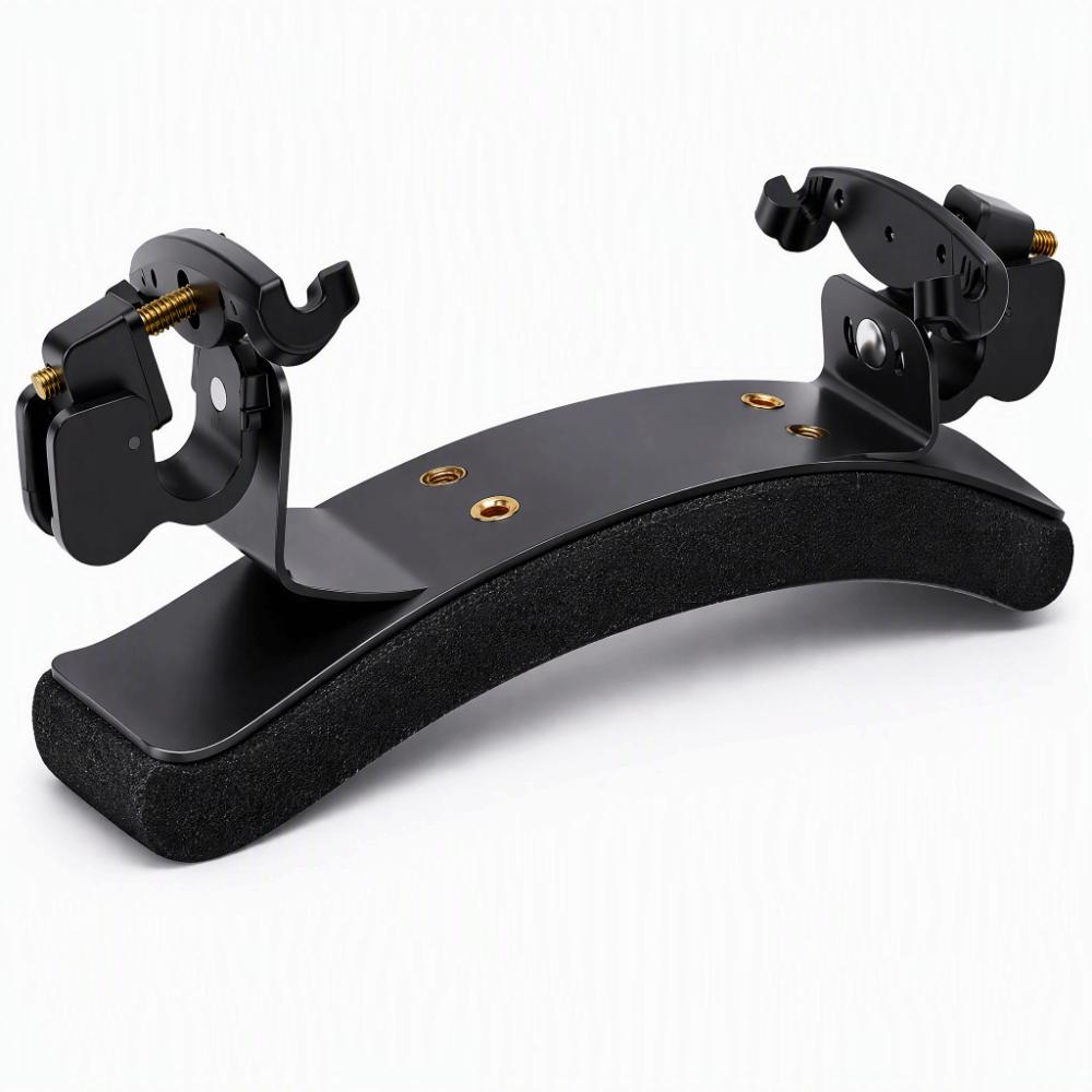 Aluminum Alloy Adjustable Shoulder Rest Black Color Ergonomic Violin Support For Violinists