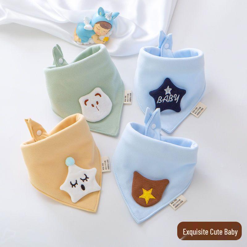 Unisex Triangle Baby Bibs: Pure Cotton, Waterproof, Super Soft, Double Snap, Scarf Wrap