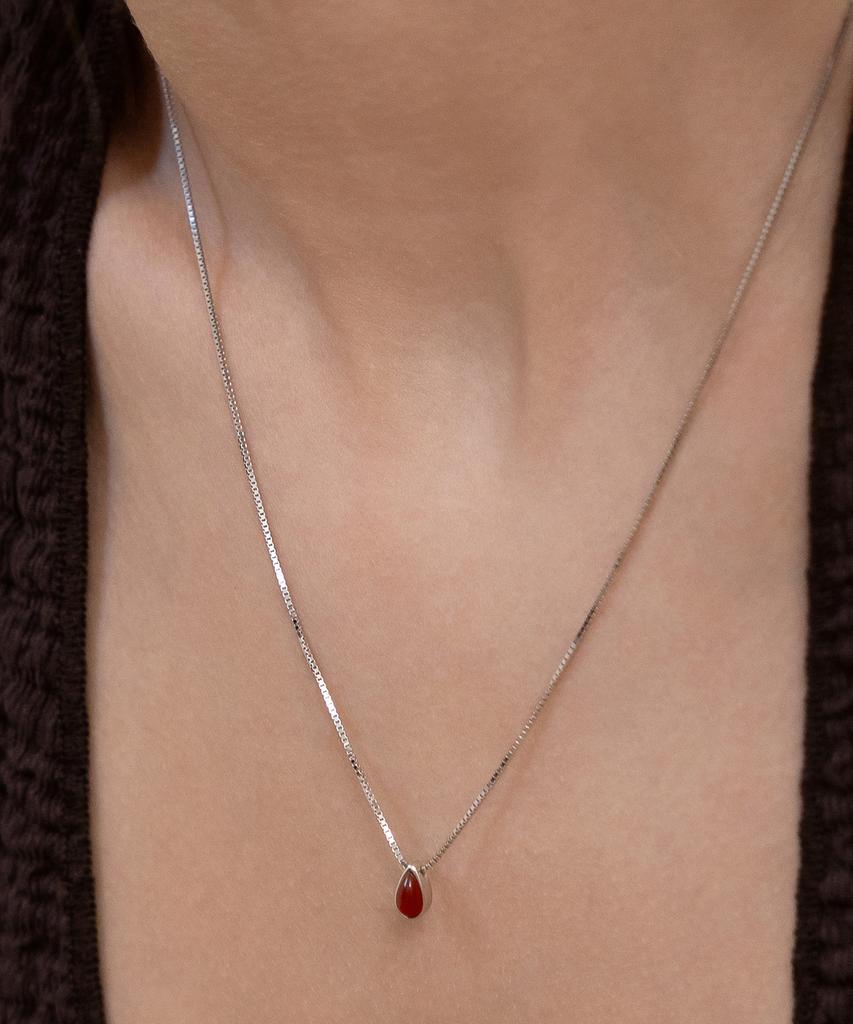 Tatiana (Silver 925) Mini Waterdrop Pendant Necklace Nz2516 Red