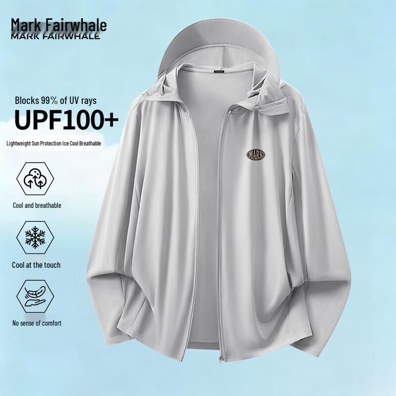 Mark Fairwhale Men s High UV Protection Hooded Jacket L светло-серый