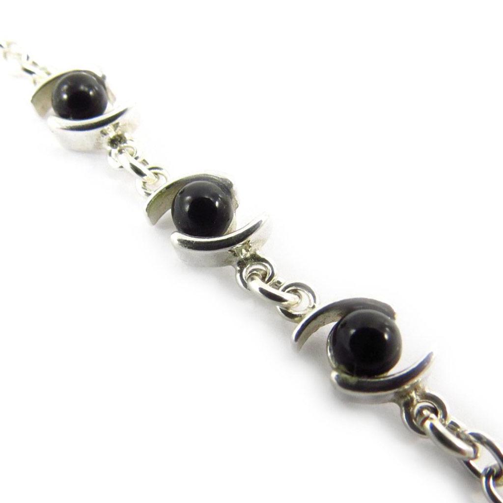 Les Trésors De Lily [J5709] - Silver Bracelet 'Jeet Black Goddess' Silver-black (rhodium-plated) - 6 Mm