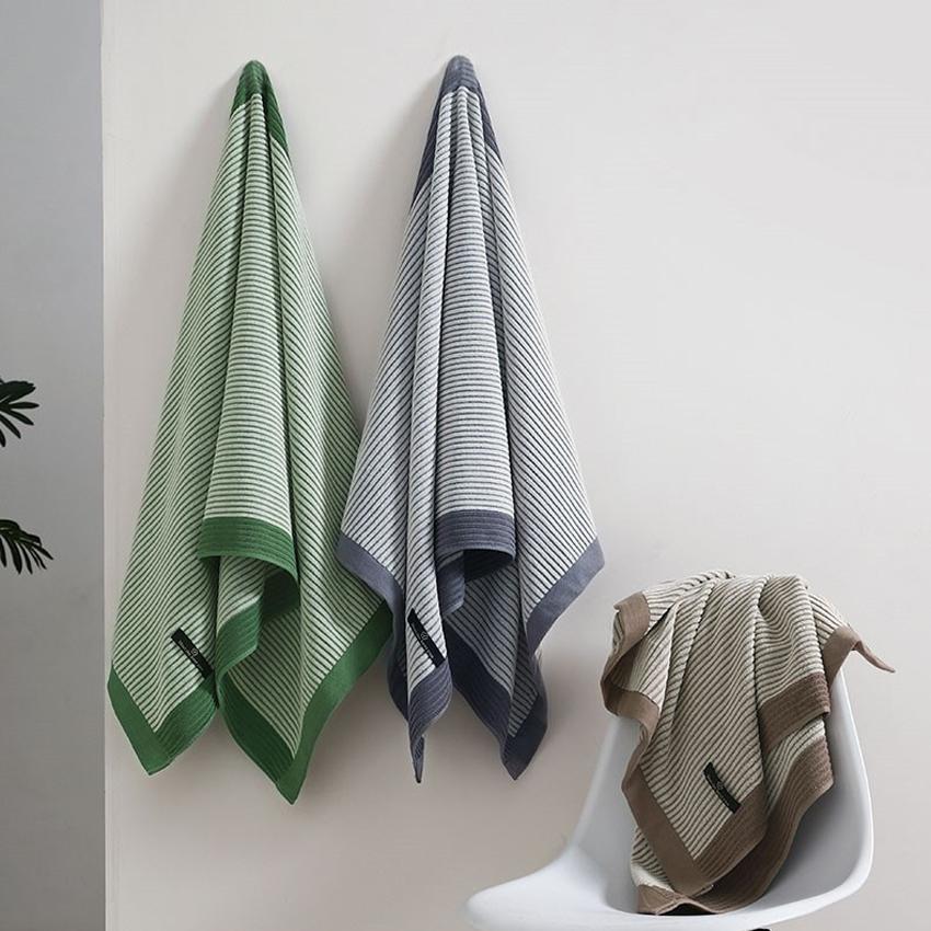 3pcs/set Cotton Striped Face Bath Towels Super Soft Absorbent Shower Towel Set for Adults Home Bathroom serviette de bain