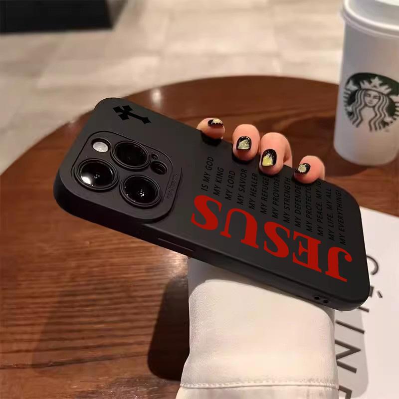 Slogan Pattern Matte Silicone Phone Case For iPhone 17 16 15 14 13 12 11 Pro Max Air XS X XR 7 8 Plus 16E Soft Shockproof Cover