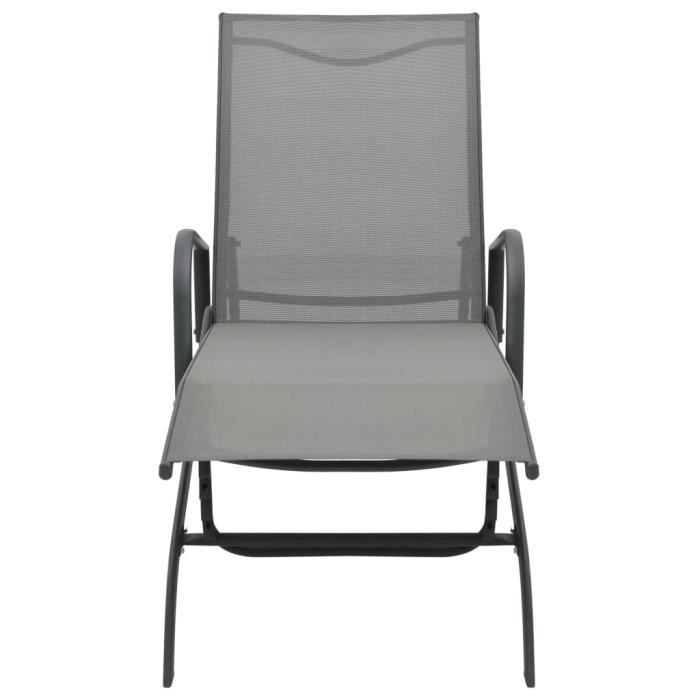 VidaXL Chaise longue Acier et textilène