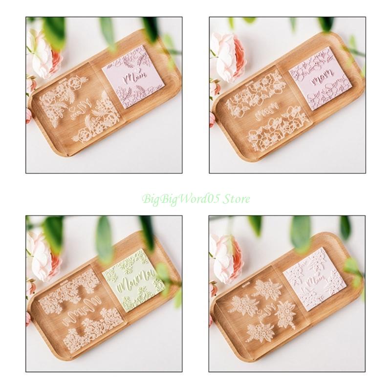 24TE Acrylic Cookie Embosser Mold Mothers' Day Cake Stencil Fondant Stamp Mold