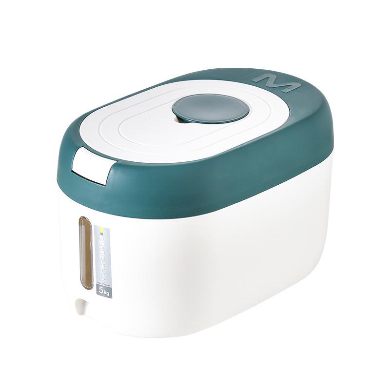 Insect-Proof & Moisture-Proof Rice Storage Bucket, 20 Jin Capacity, with Visible Measurement & Sealed Grains Features.