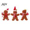 Christmas Wreath Embellishments 3 Pcs Mini Plush Gingerbread Man Ornaments, Small Stuffed Cute Xmas Tree Decor Decoration for Holiday Home Decor,