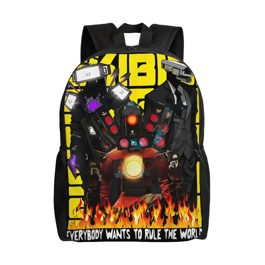 Skibidi Toilette Rucksack für Männer Frauen Lässig High School Arbeit Tagesrucksack Anime Cartoon Kameramann Titan Laptop Leinwandtaschen Sport