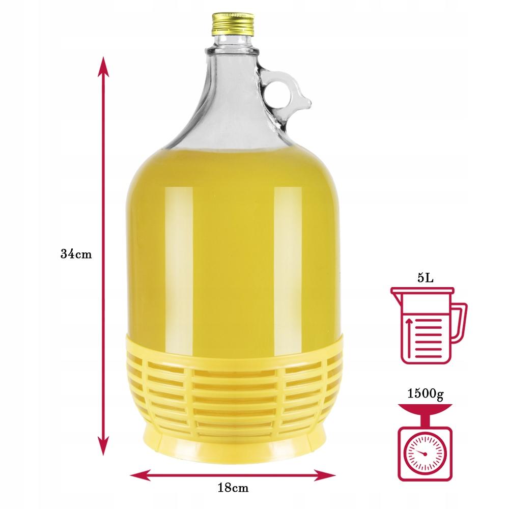 6X Lady 5L W Basket With Screw Cap Carboy Demijohn Balloon For Wine Vodka