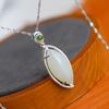 Hotan Jade S925 Silver White Jade Pendant Necklace