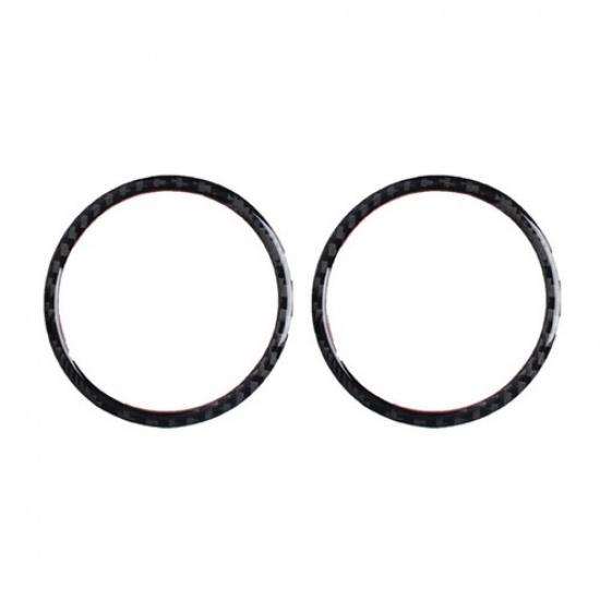 Carbon Fiber Door Speaker Decorative Bezel Cover Trim for Ford Mustang 2015-