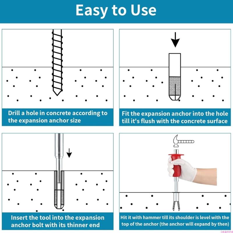Sturdy 1/4Inch Insert Anchors Setting Tool With Upgraded Design Concrete Fixing Tool For Easy Installation In Concrete