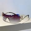 Future Technology Inspired One-piece Sunglasses European American Style Ink Skiing UV Resistant Sunglasses Gafas De Sol Hombre