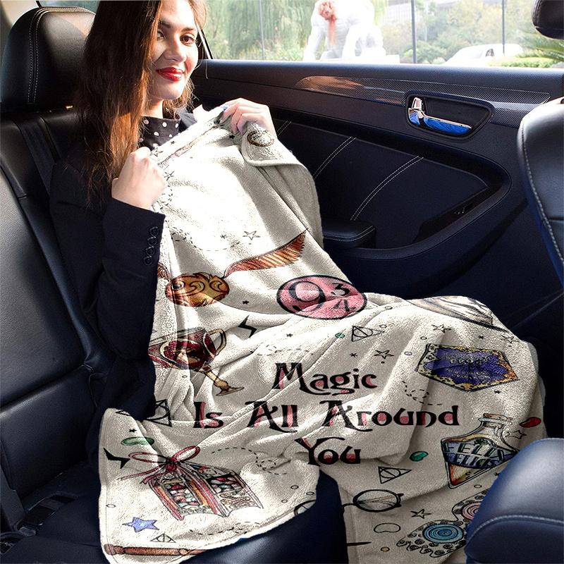 Harry Potter Magic Wand Poster: Enchanted Hogwarts DecorPrint Blanket, Soft Blanket For Sofa Office Bed And Travelling Daughter Birthday Gif