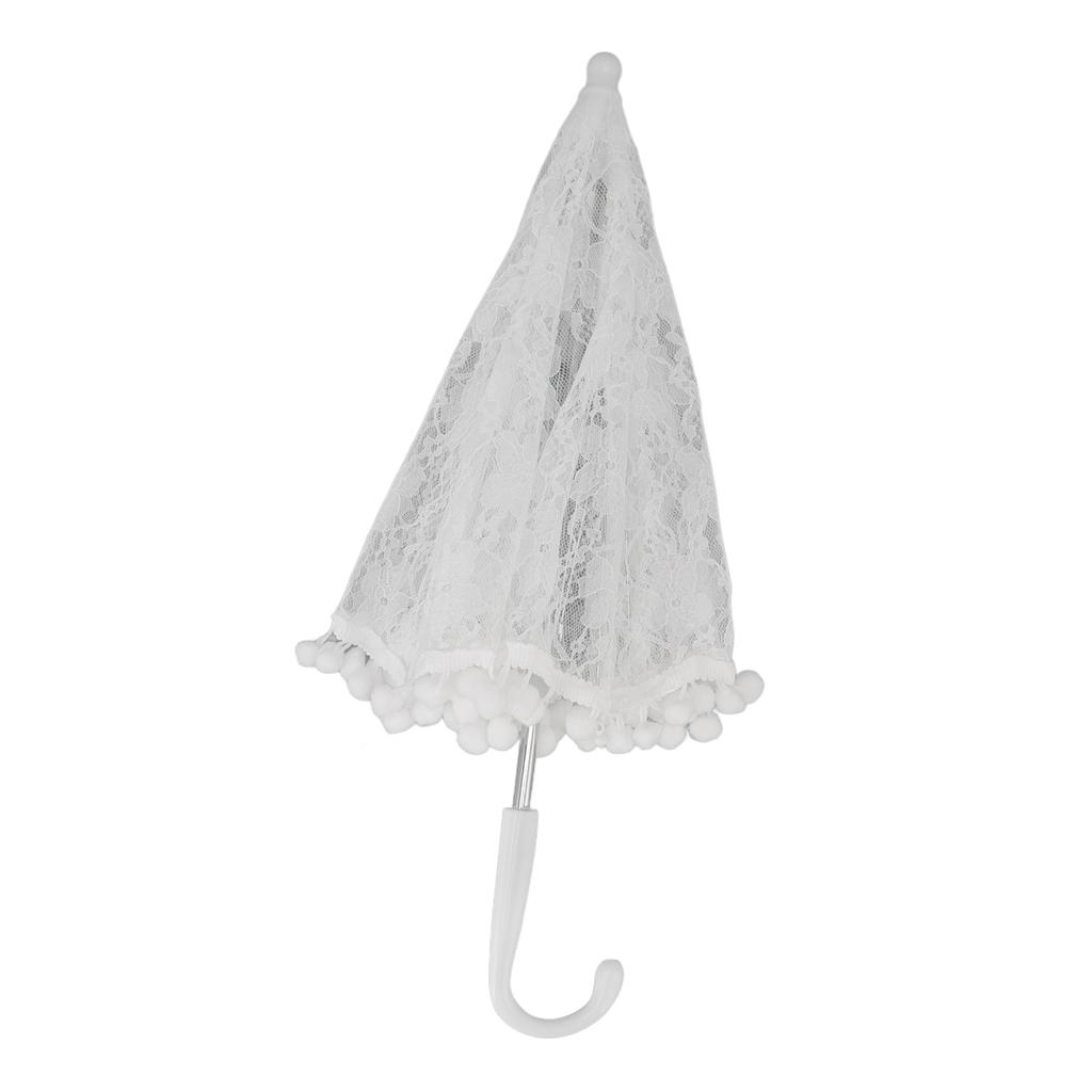 Biały Koronkowy Parasol Vintage Ślubny Koronkowy Parasol dla Panny Młodej Dziecięcy Kostium na Zdjęcie Koronkowy Parasol do Rekwizytów Fotograficznych