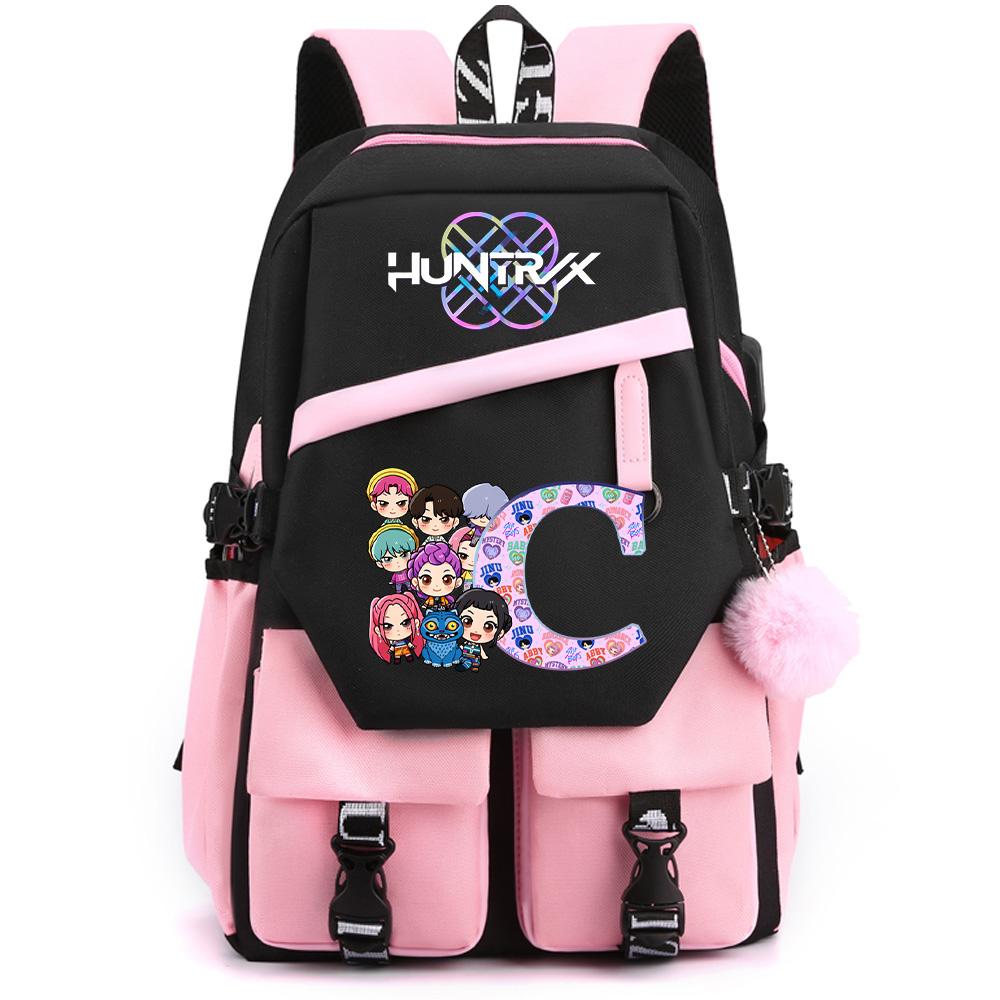 26 English Letter K-pop Demon Hunters Printed Large Capacity Backpack for Teenger Student Girl Boy Schoolbag Bookbag Women Waterproof Travel Bag