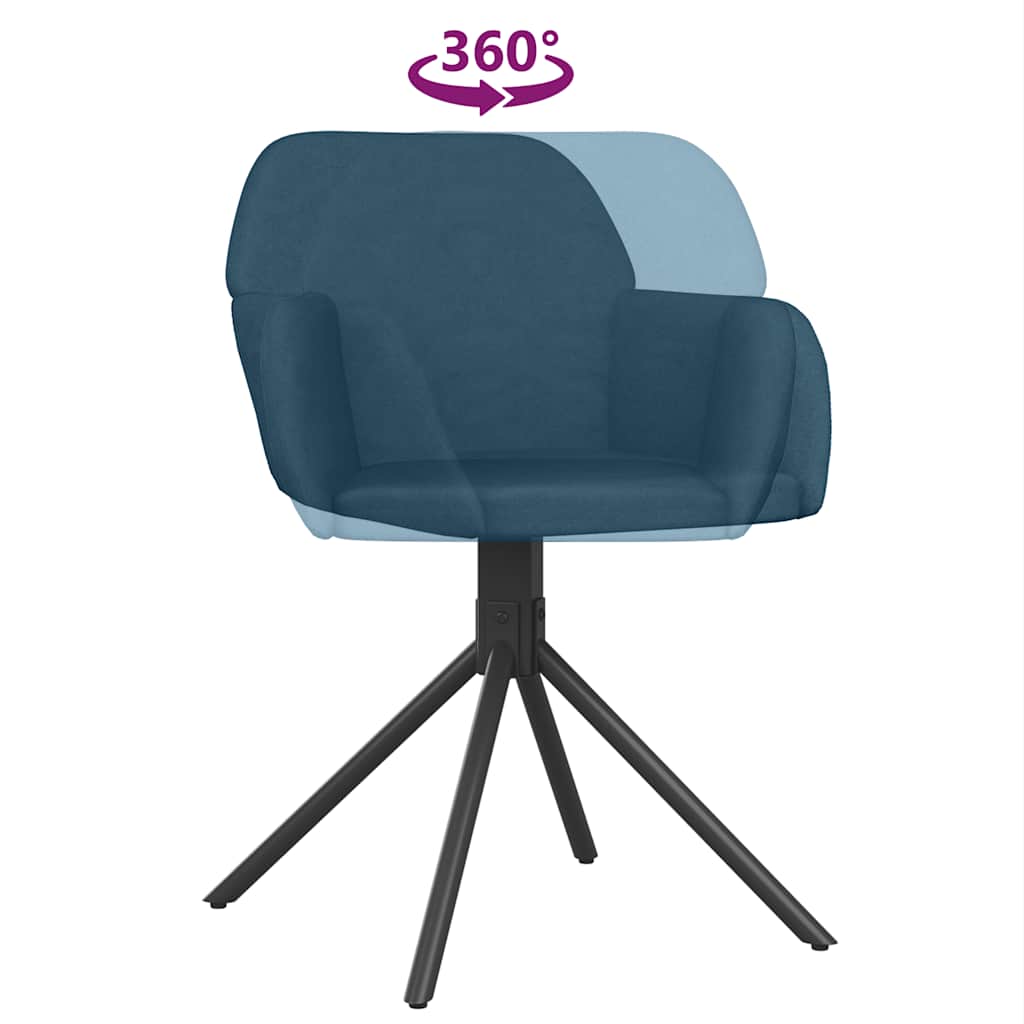 Dining Room Chairs 2 pcs Swivel Blue Velvet