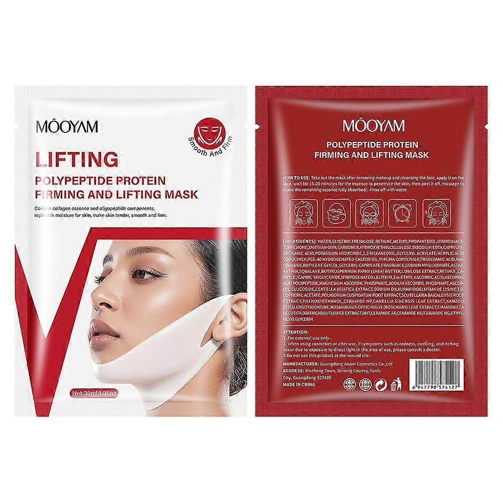 5Pcs V-Line Firming Mask, Face Lift Mask with Collagen, Hydrating Anti-aging, Neck Wrinkle Patches, Firming and Tightening Deep Collagen Mask for Lift