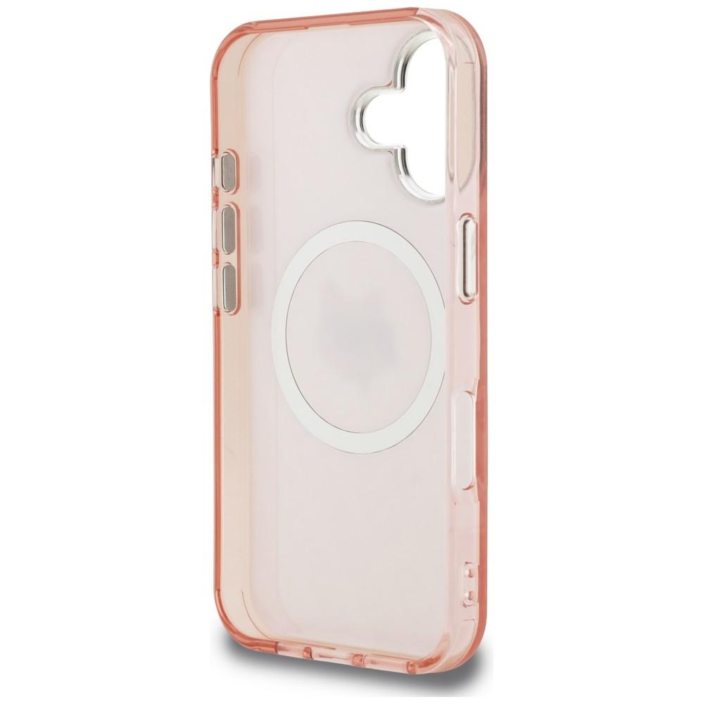 Karl Lagerfeld IML Choupette Head Logo MagSafe Case for iPhone 16 Pink