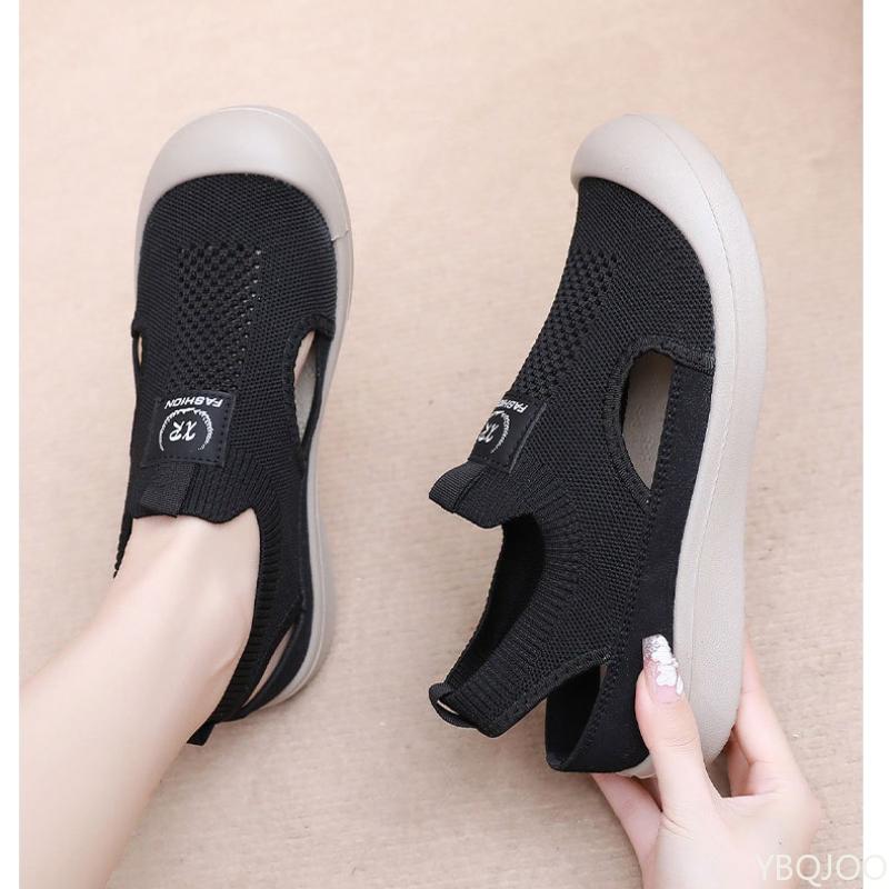 Women Fashion versatile Sandals New Summer Casual Simple Solid Color hollow out flats Lightweight breathable soft-soled shoes