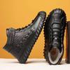 Cotton Shoes Men's Velvet Winter Warm Cowhide High-top Men's Shoes Cold-proof Snow Boots Men's Comfortable Shoes