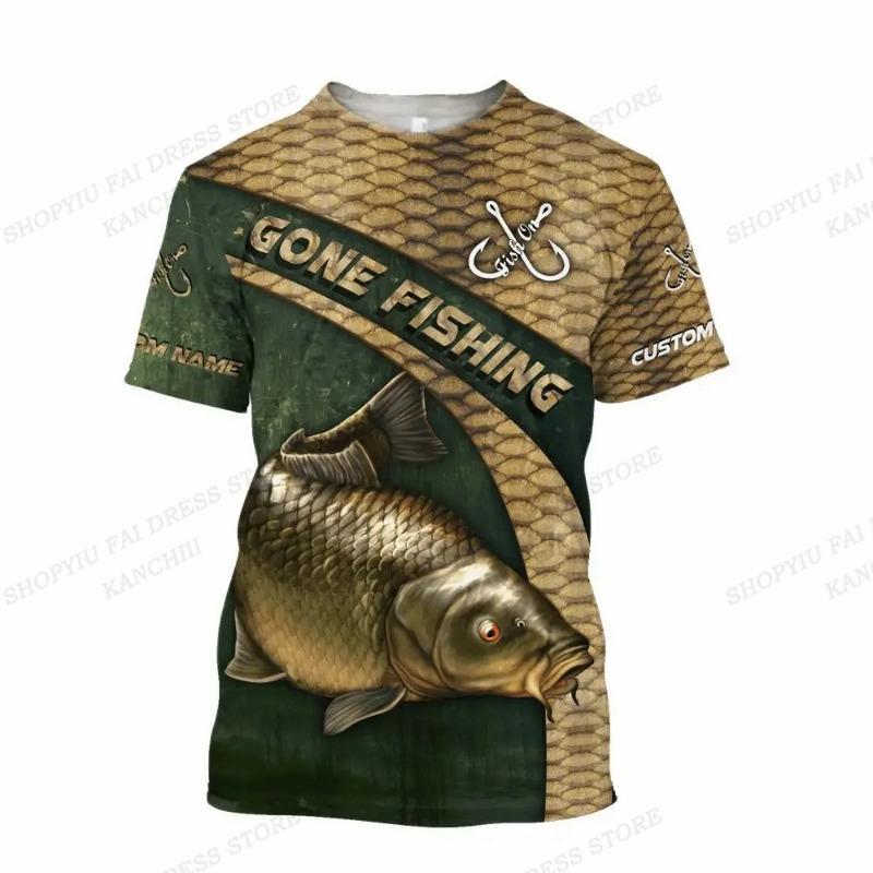 Summer Men's T-shirt Fishing 3D Print Tshirt Men Women Fashion Short Sleeve T-shirt Outdoors Oversized T Shirt Mens Clothing Boy