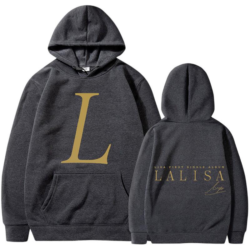 LISA SOLO Debut Album LALISA Surrounding the Same Hoodie Spring Autumn and Winter Kpop Pullover Casual Sweater