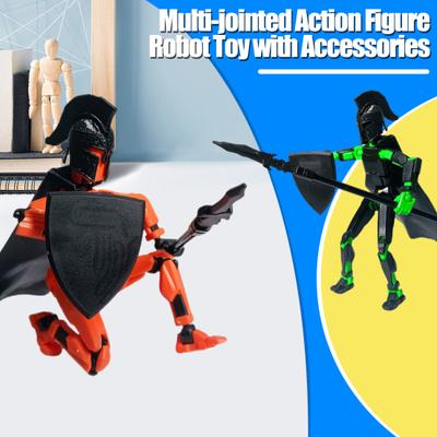 1 Set Figurine d'Action Robot Guerrier avec Accessoires Multi-articulé Mobile Modèle de Robot Imprimé en 3D Figurine Mannequin Articulé Décoration Cadeau Enfants Adultes
